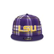 LSU New Era 950 Plaid Statement Flat Bill Snapback Cap